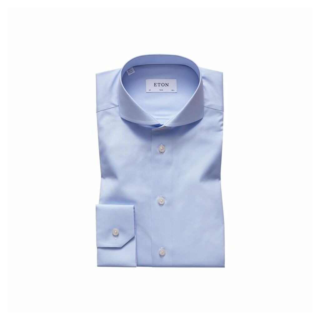 Eton Sky Blue Poplin Shirt - Slim Fit