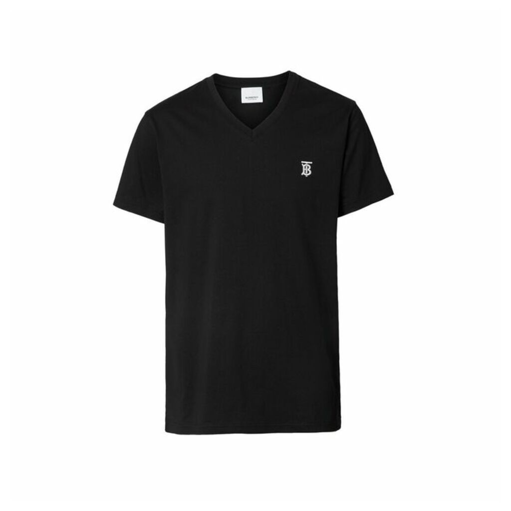 Burberry Monogram Motif Cotton V-neck T-shirt