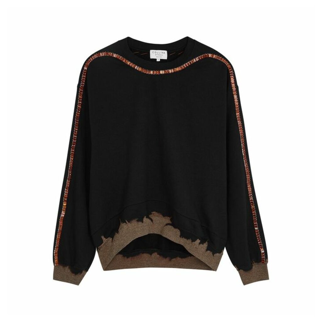 Collina Strada Sporty Spice Embellished Cotton-blend Sweatshirt