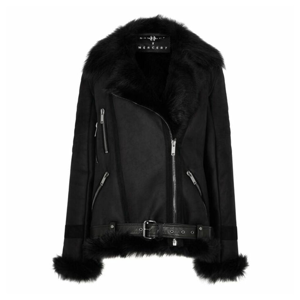 Dom Goor X MERCER7 Black Shearling-lined Leather Jacket