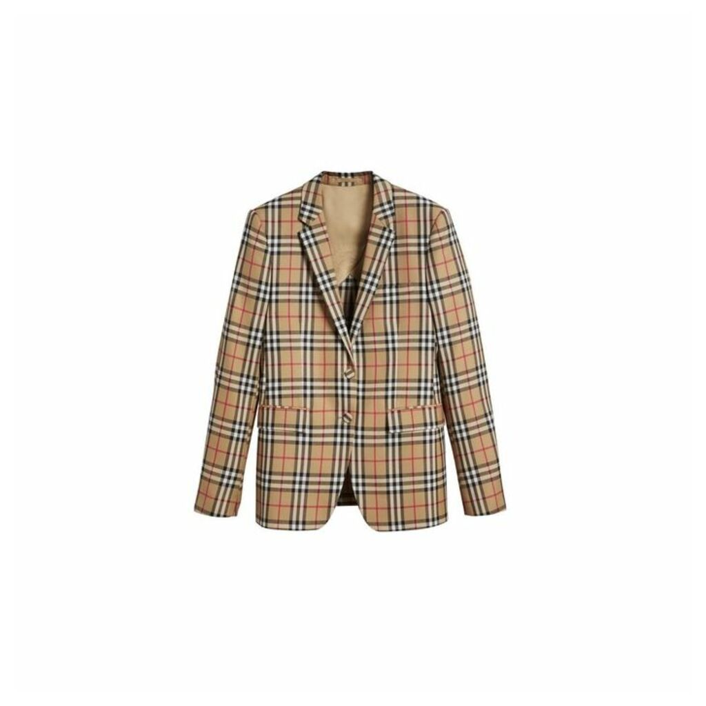 Burberry Vintage Check Wool Tailored Jacket