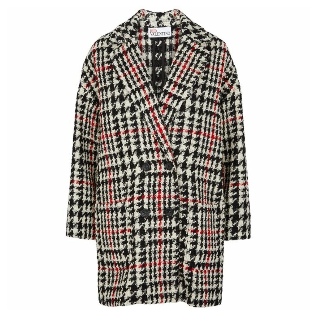 RED Valentino Houndstooth Wool-blend Bouclé Coat