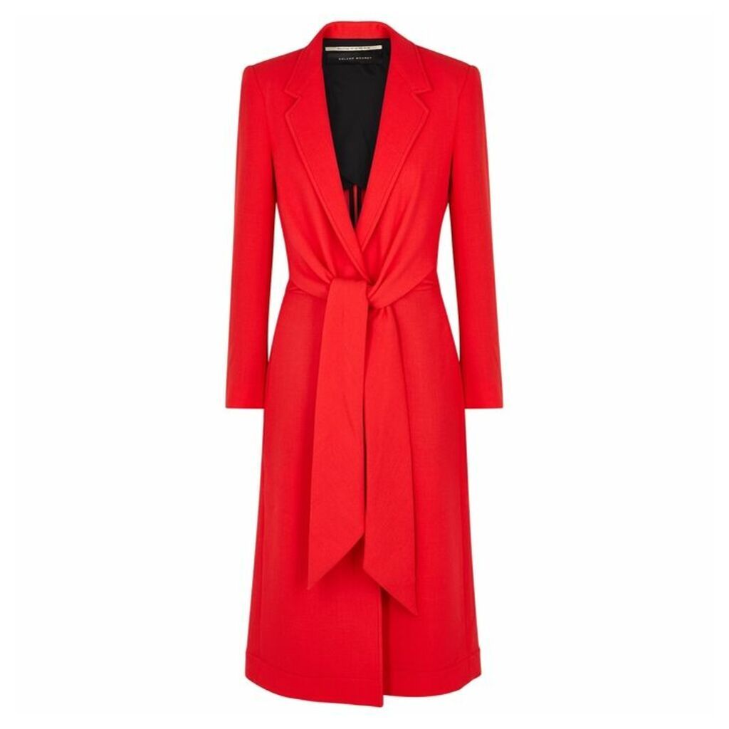 Roland Mouret Hollywell Red Wool Crepe Coat