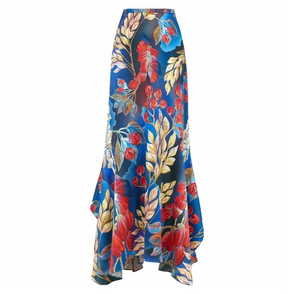 Peter Pilotto Floral-print Hammered Silk Maxi Skirt