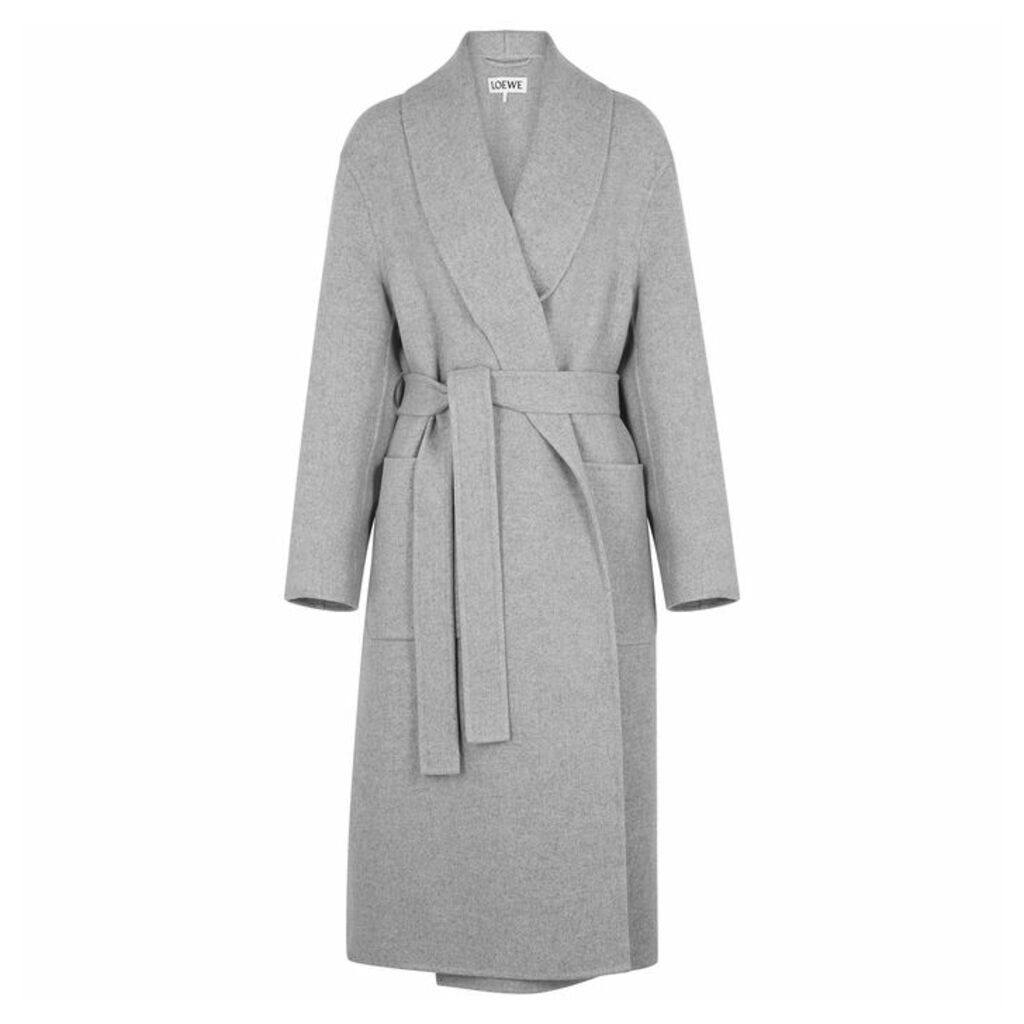 Loewe Grey Mélange Cashmere Coat