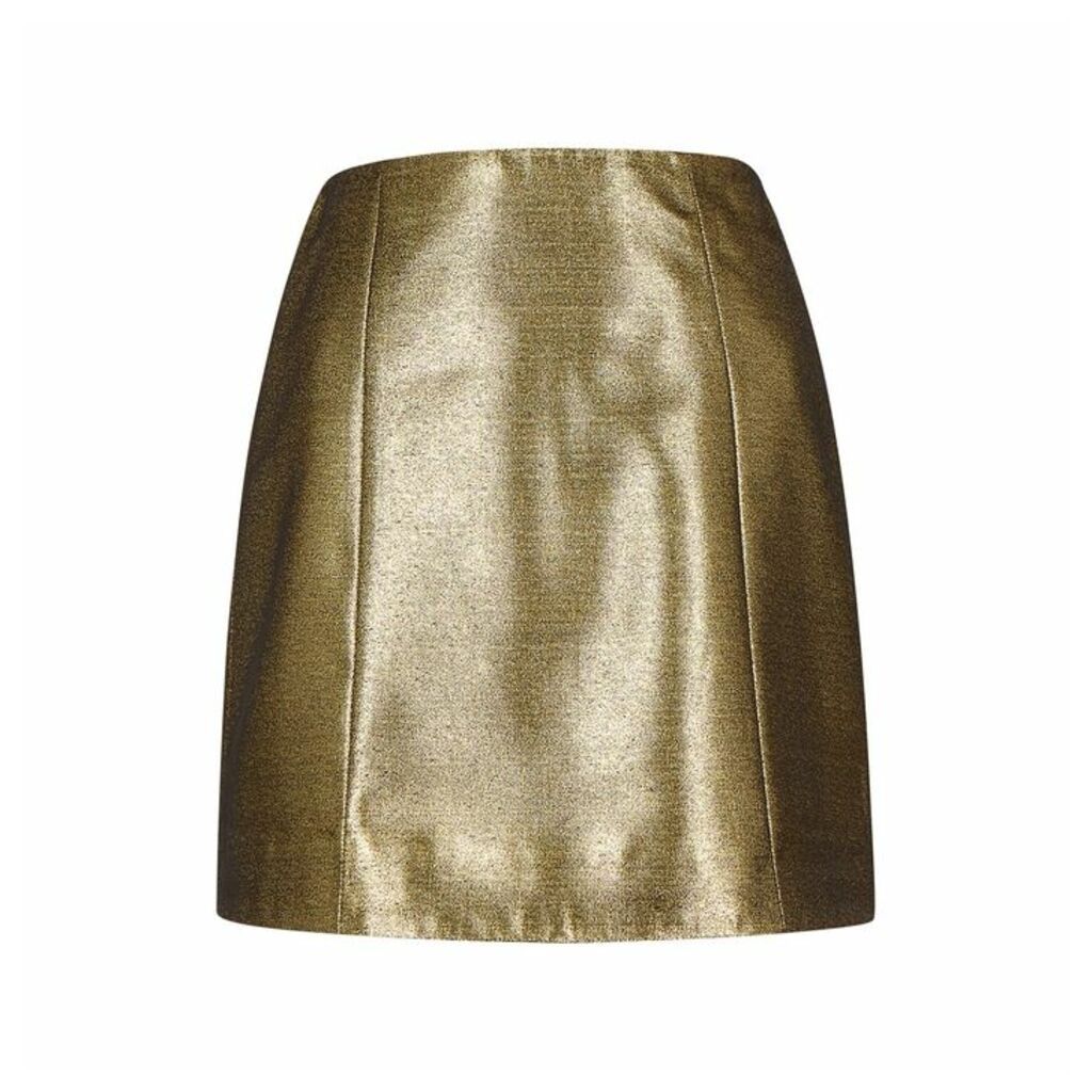 ALEXACHUNG Gold A-line Mini Skirt