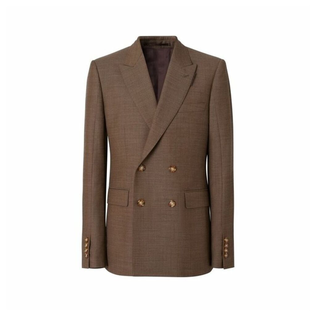 Burberry English Fit Sharkskin Wool Double-breasted Jacket