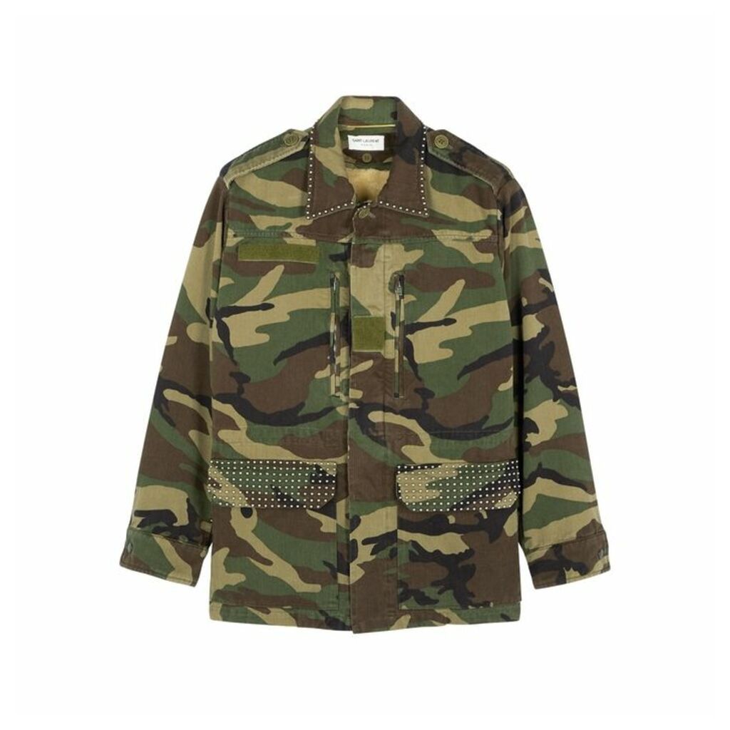 Saint Laurent Camouflage-print Cotton Jacket