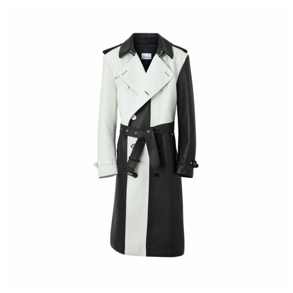 Burberry Panelled Plonge Leather Trench Coat