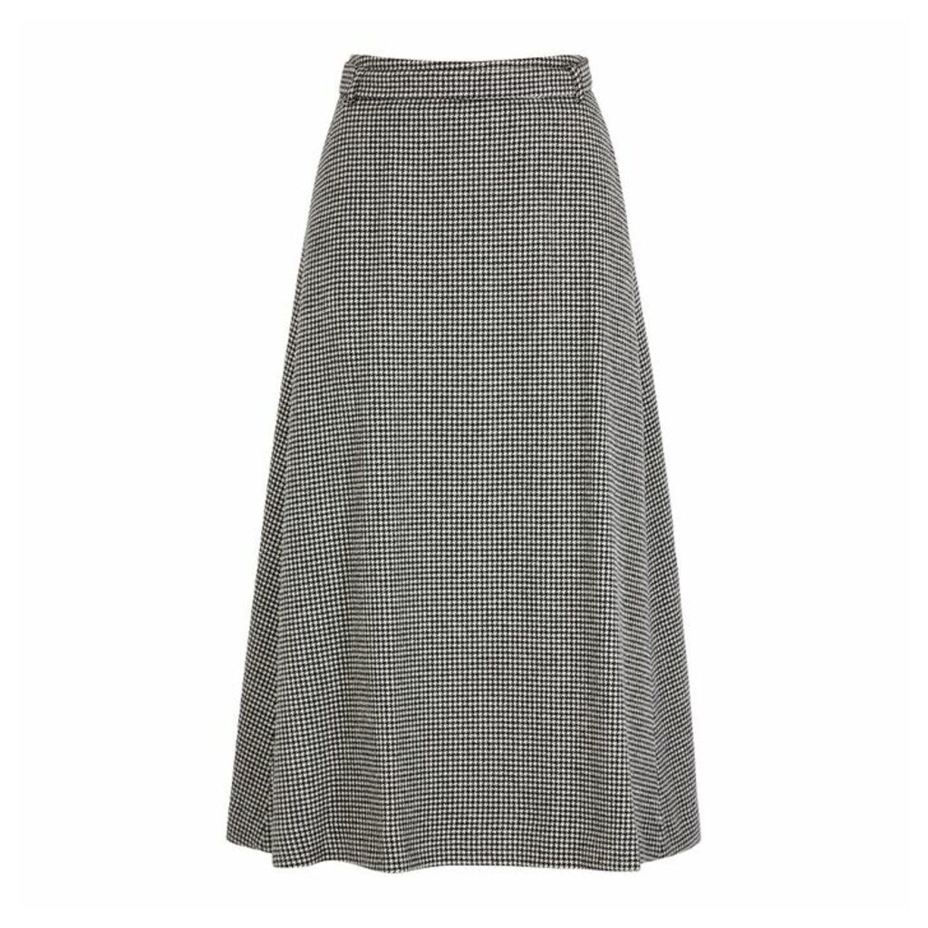 'S Max Mara Tania Houndstooth Wool-blend Midi Skirt