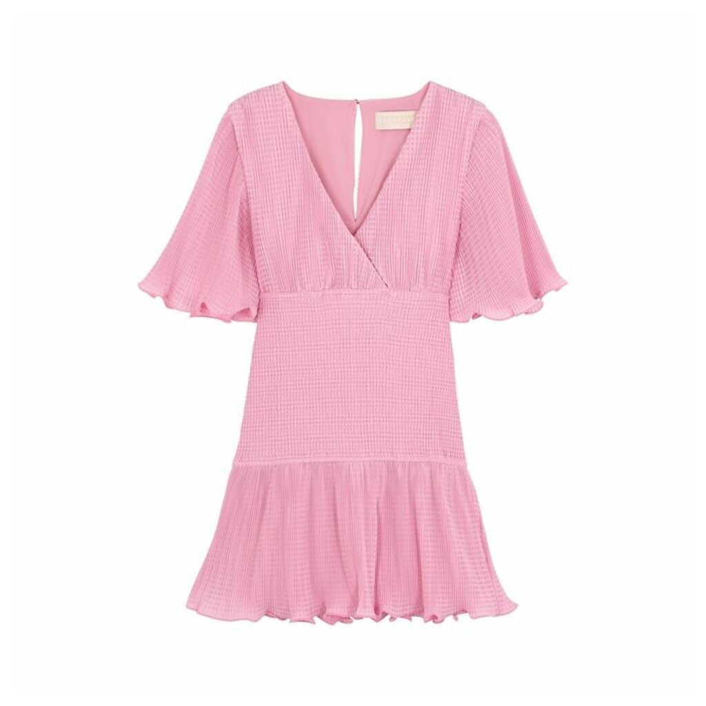 KEEPSAKE Clarity Pink Ruffled Plissé Mini Dress
