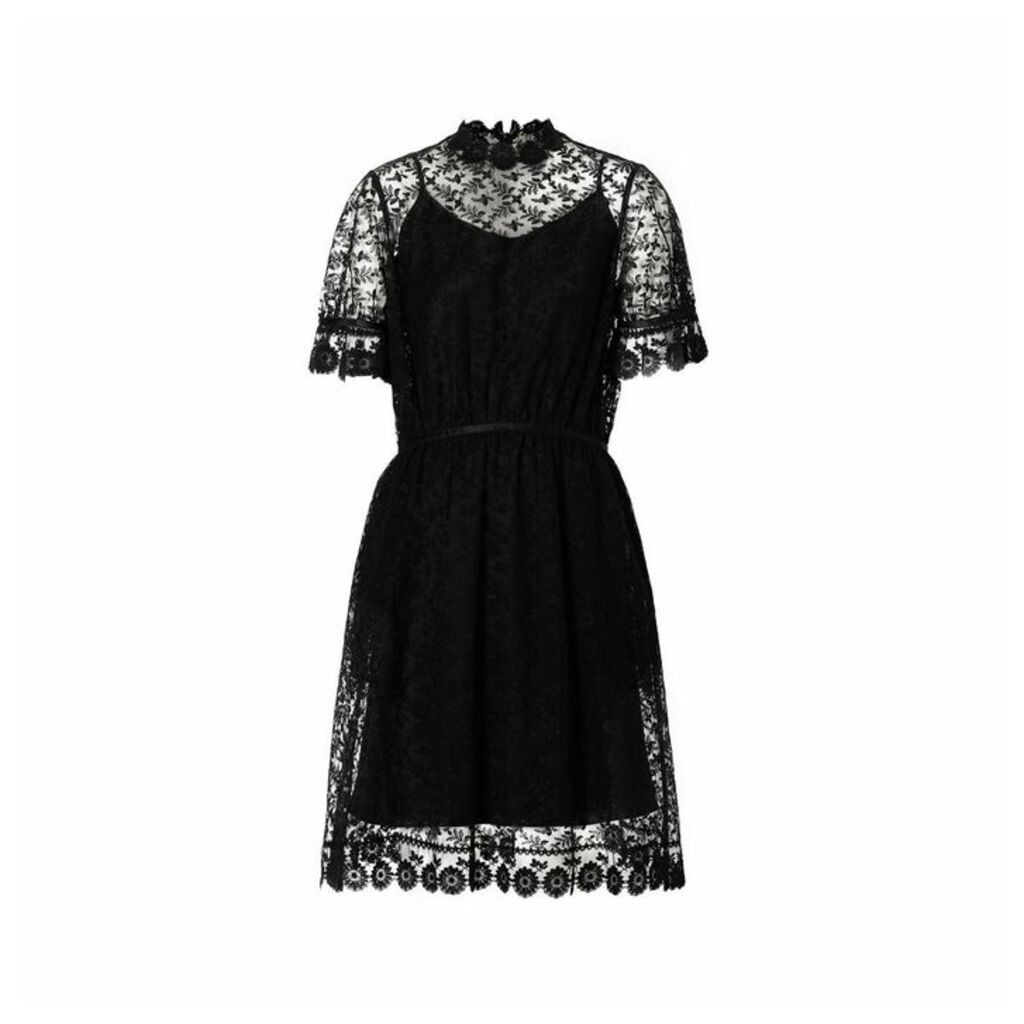 Burberry Floral Embroidered Tulle Dress
