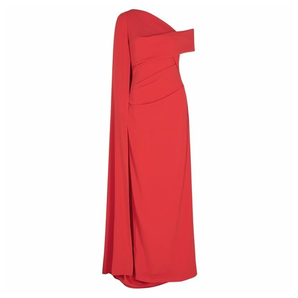 Talbot Runhof Rosedale Red Cape-effect Gown