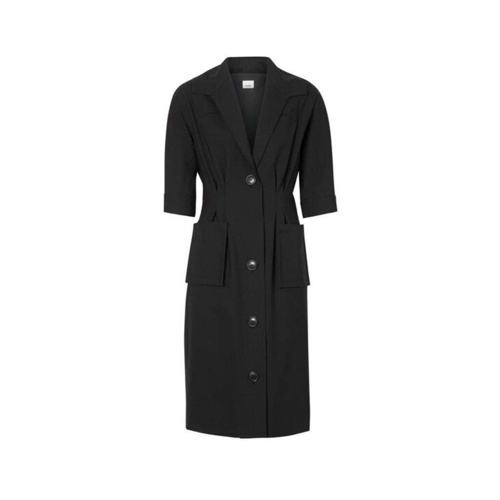 Burberry Short-sleeve Stretch Wool Dress