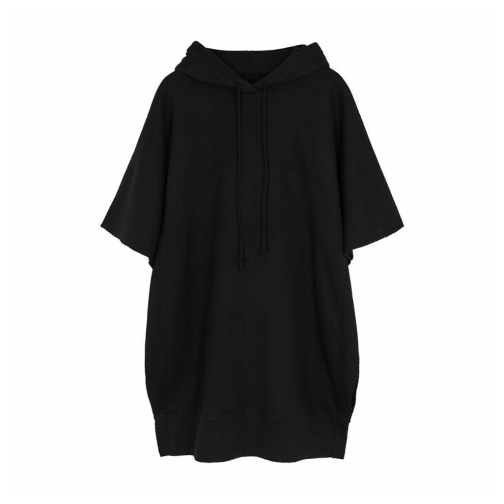 MM6 By Maison Margiela Black Printed Cotton Sweatshirt Dress
