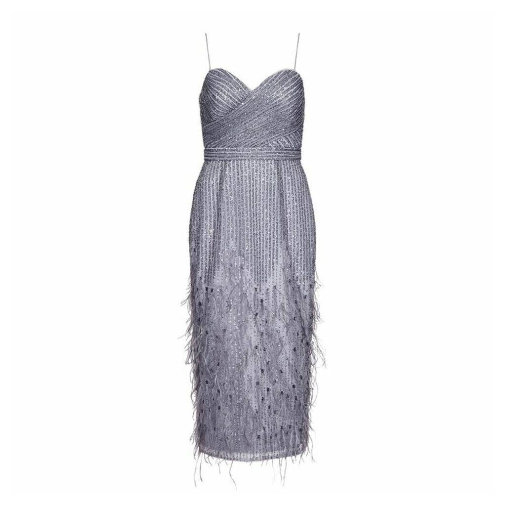 Aidan Mattox Midi Length Sequin Gown