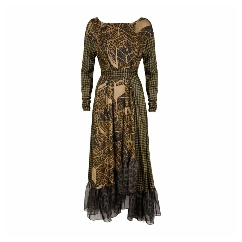 Preen By Thornton Bregazzi Josephine Printed Silk-blend Midi Dress