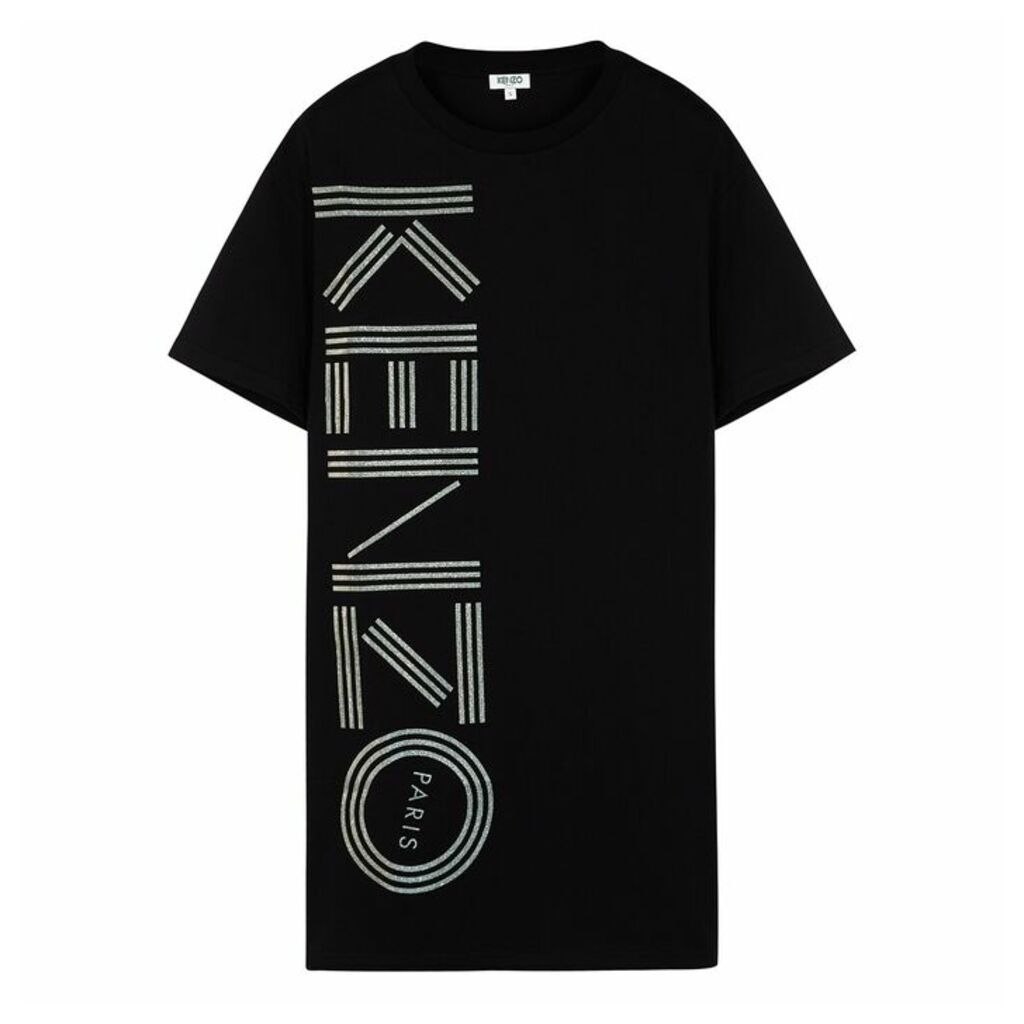 Kenzo Black Logo-print Cotton T-shirt Dress