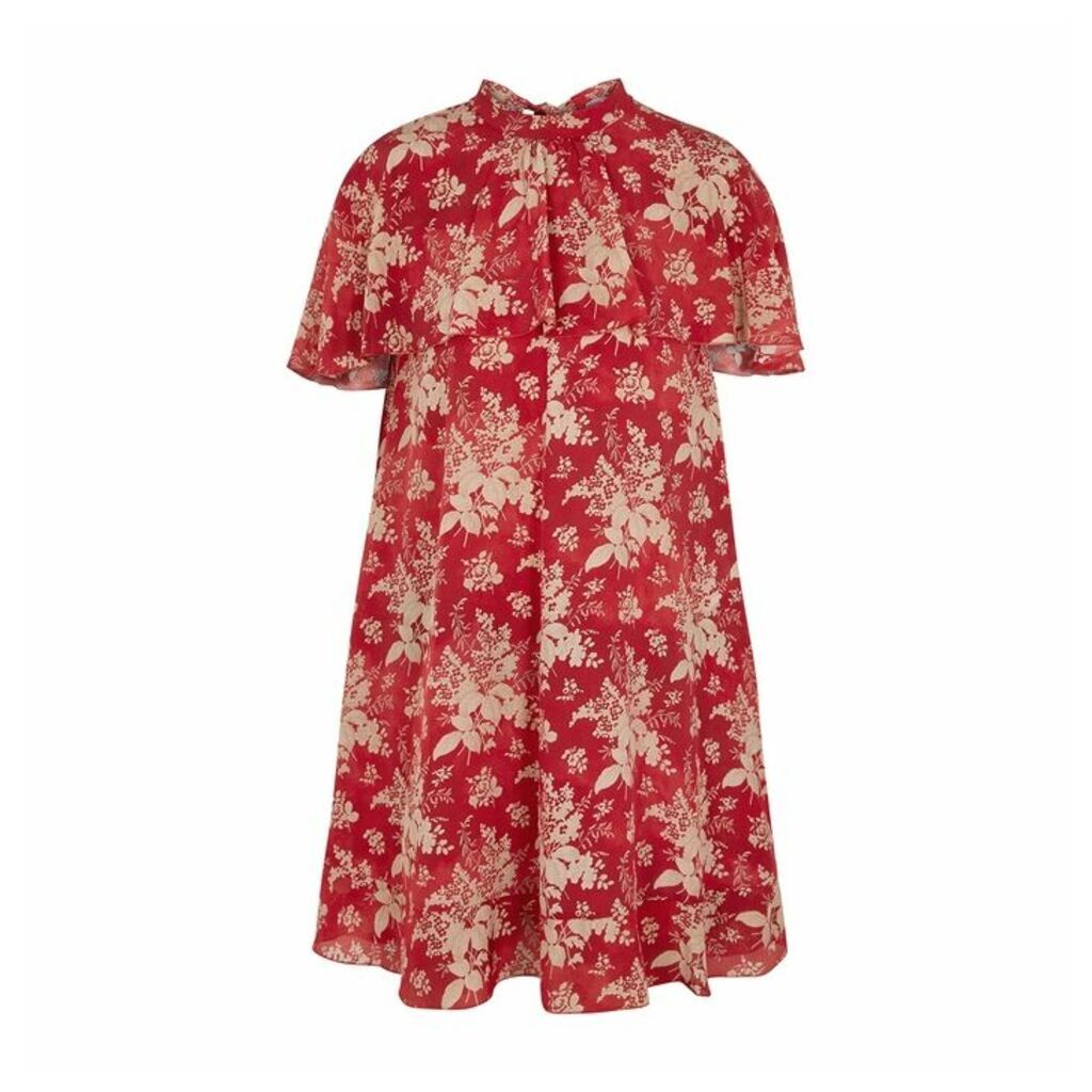RED Valentino Floral-print Silk Crepe De Chine Dress