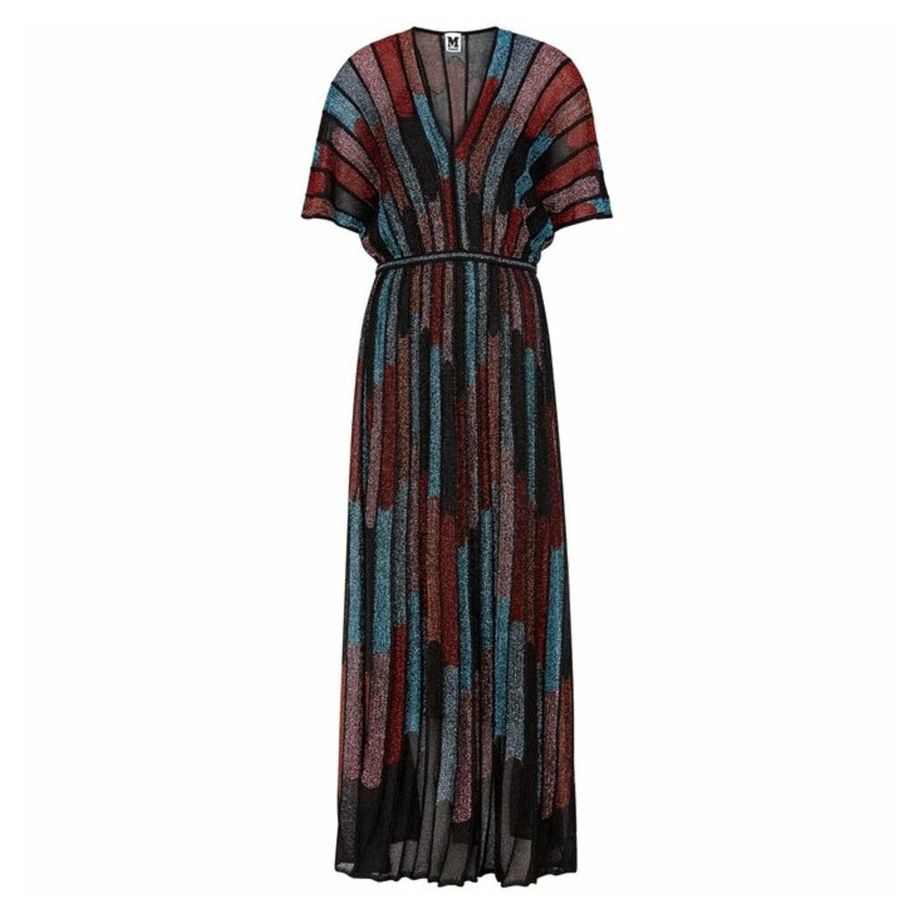 M Missoni Striped Metallic-knit Maxi Dress