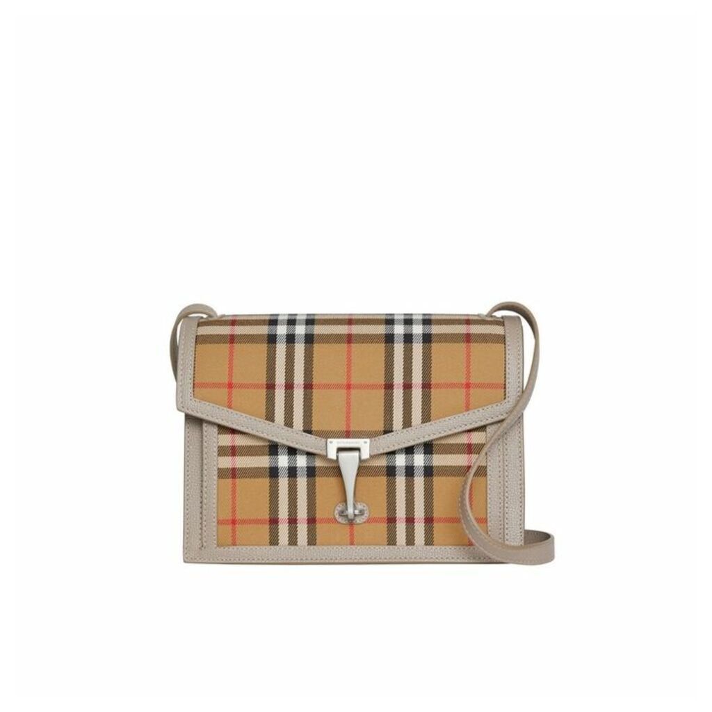 Burberry Small Vintage Check And Leather Crossbody Bag
