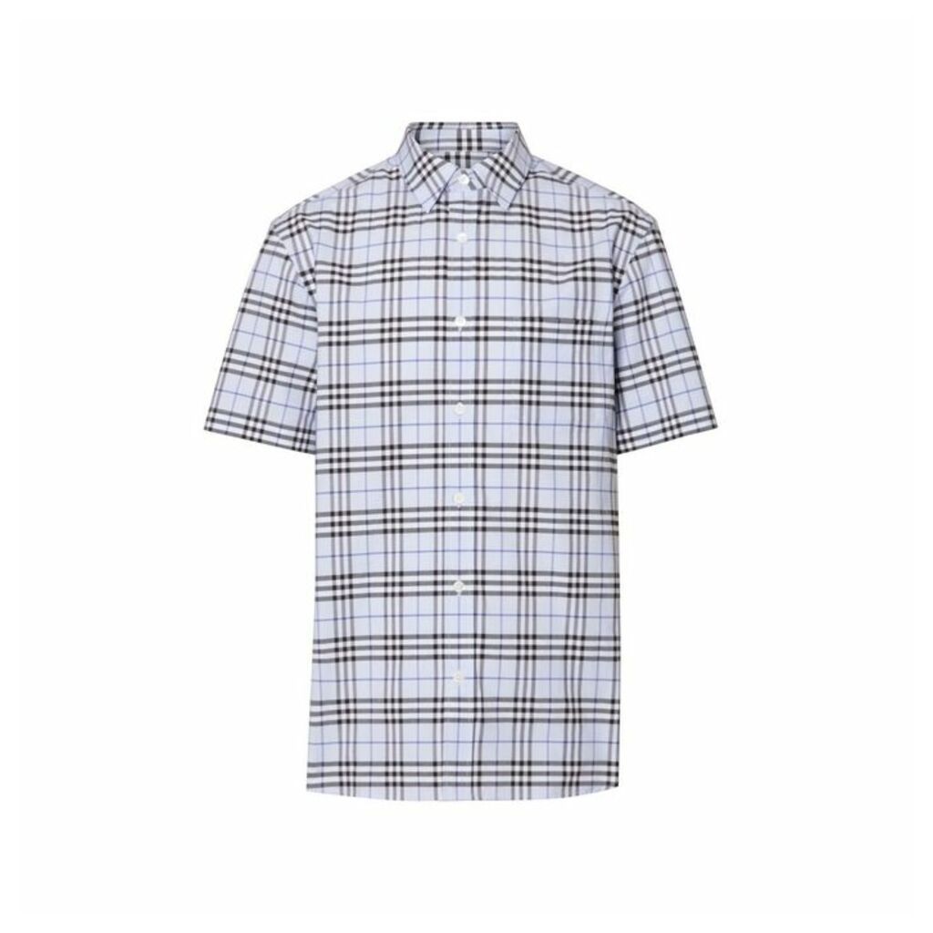 Burberry Short-sleeve Check Stretch Cotton Shirt