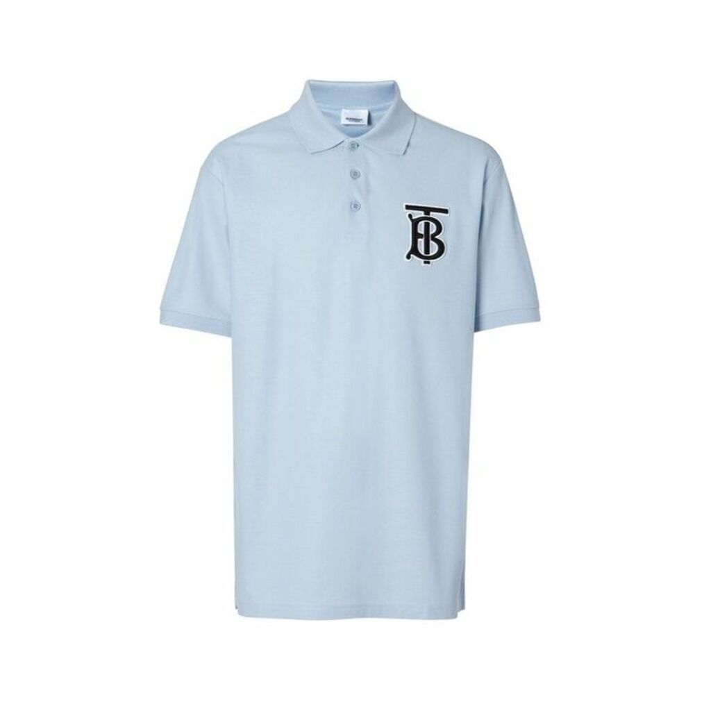 Burberry Monogram Motif Cotton Pique Oversized Polo Shirt