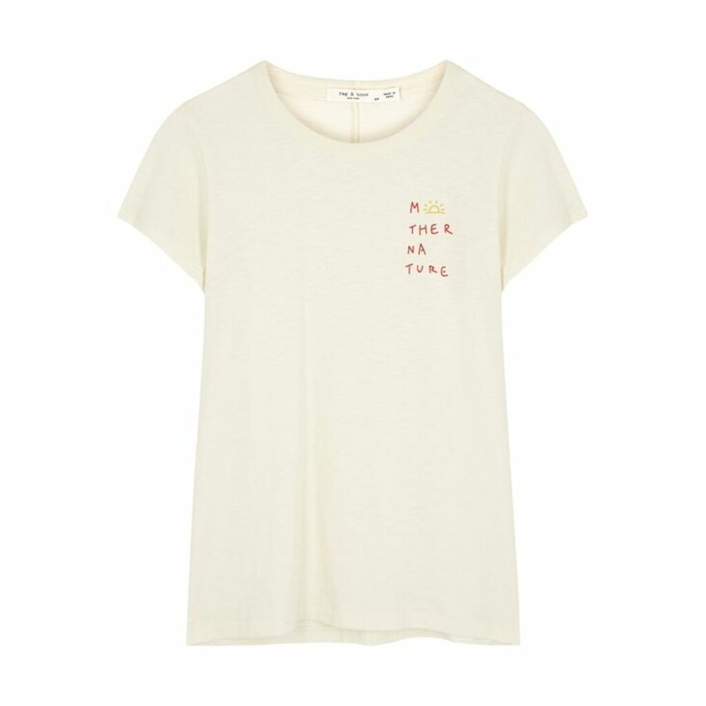 Rag & Bone Mother Nature Ecru Pima Cotton T-shirt