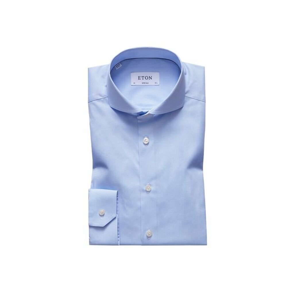 Eton Sky Blue Poplin Shirt - Super Slim Fit