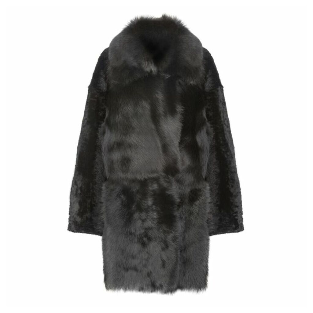 Gushlow & Cole Relaxed Fit Mixed Shearling Coat