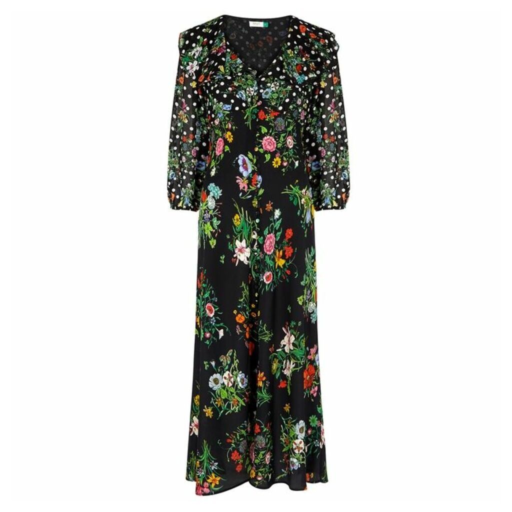 RIXO Bonnie Floral-print Silk Dress