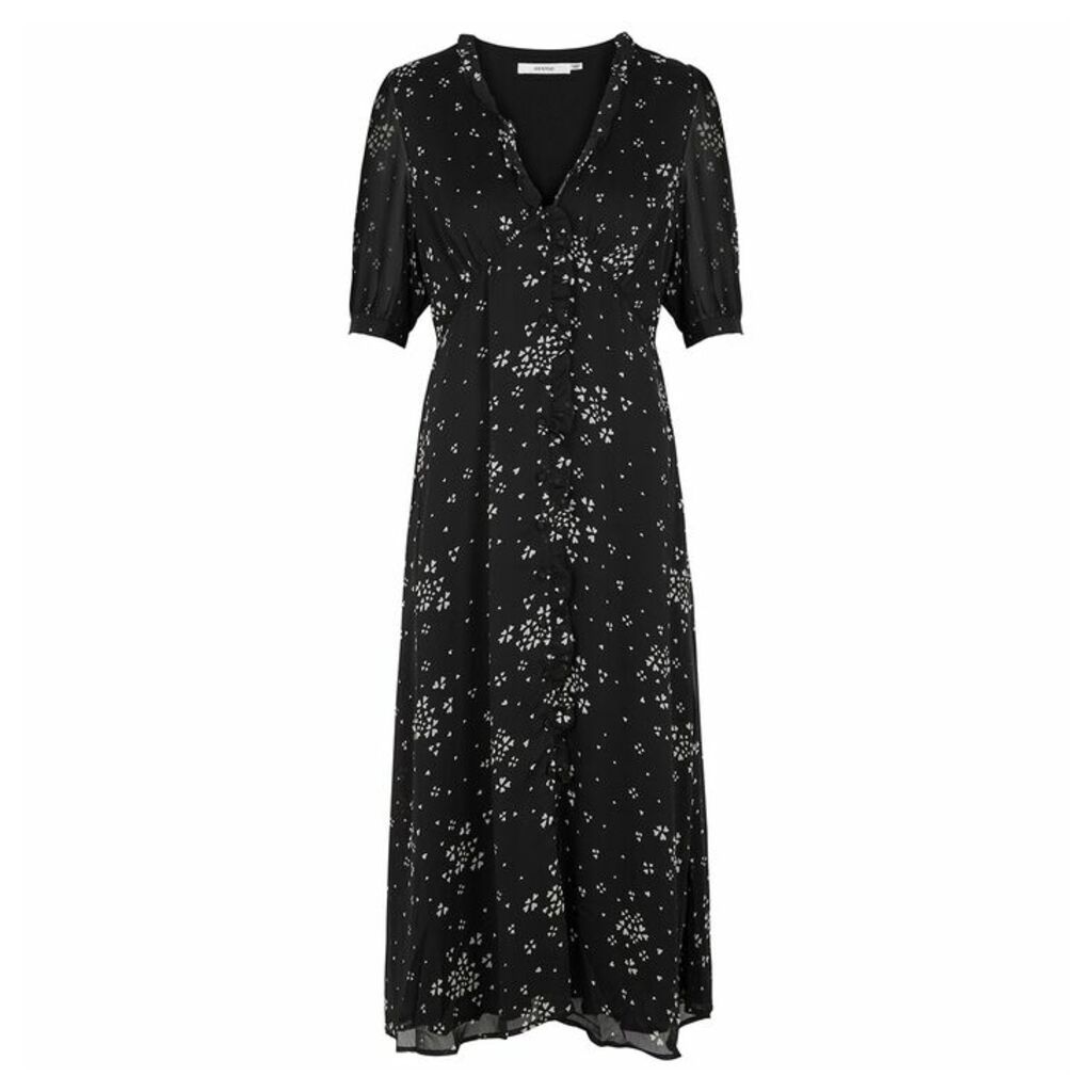 Gestuz Cindy Black Printed Chiffon Dress