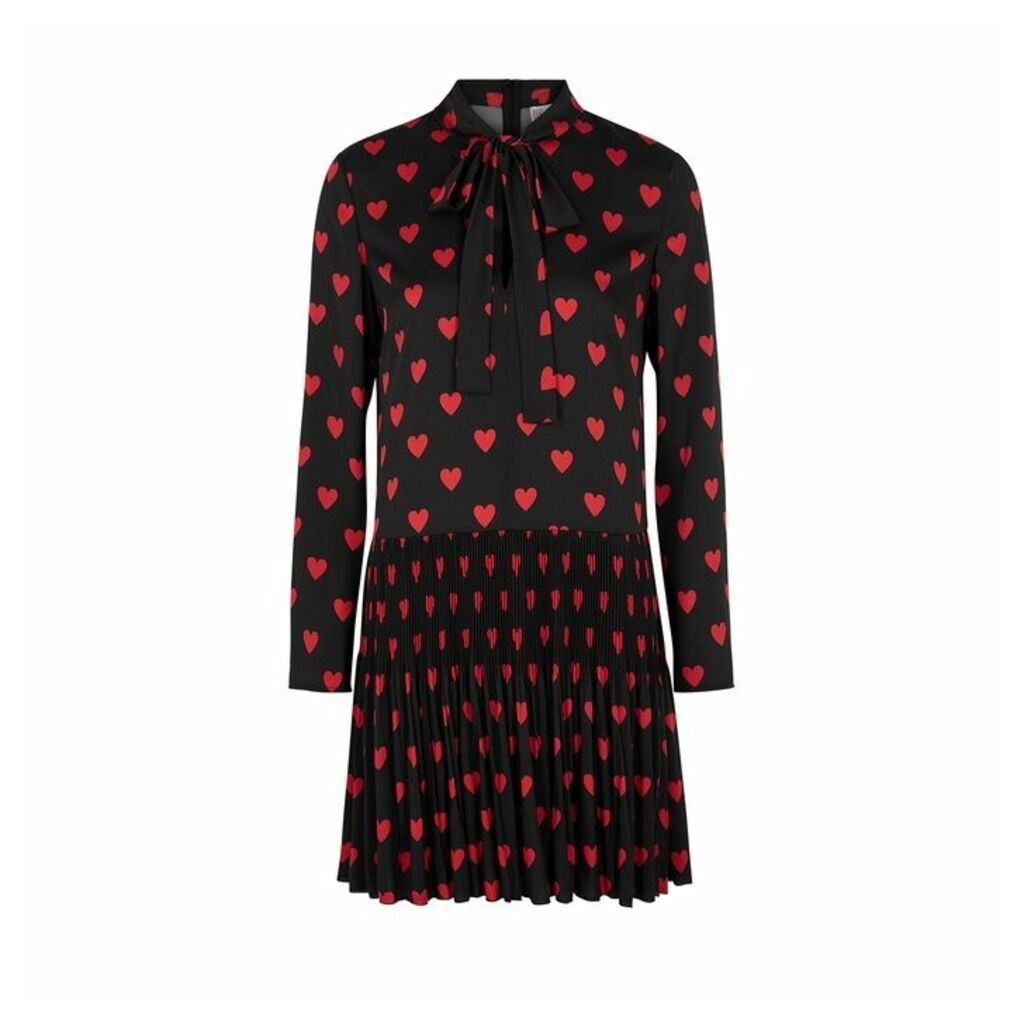 RED Valentino Black Heart-print Mini Dress