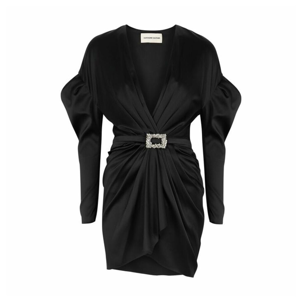 Alexandre Vauthier Black Silk-blend Mini Dress