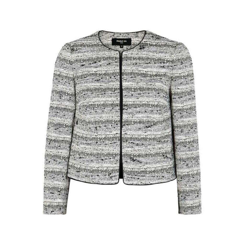 Paule Ka Monochrome Bouclé Tweed Jacket