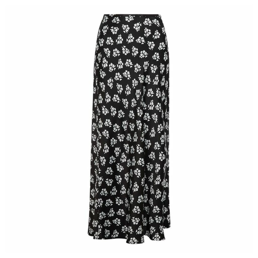 RIXO Kelly Floral-print Silk-blend Midi Skirt