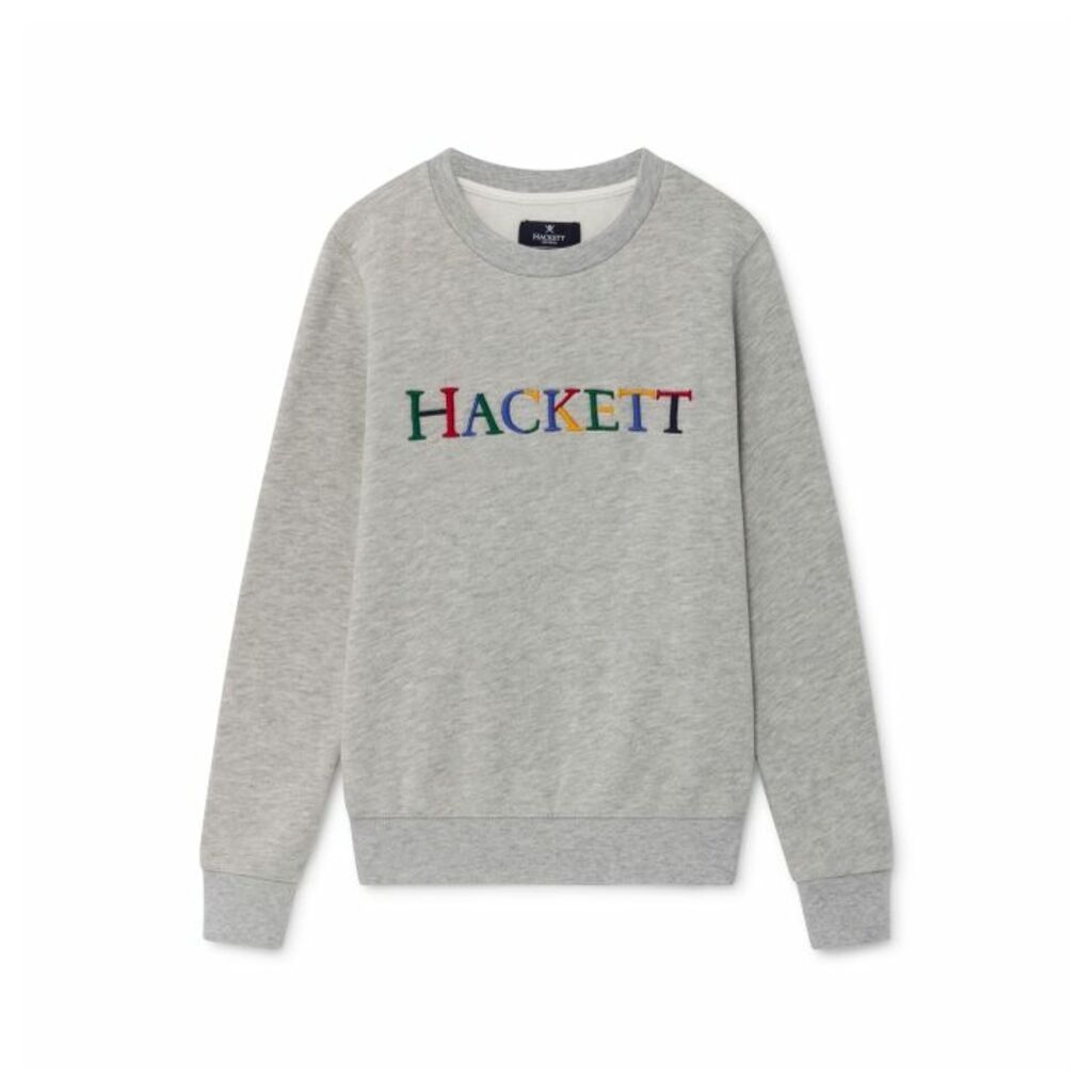 Hackett Archive Logo Detail Cotton Blend Crew Neck Sweater