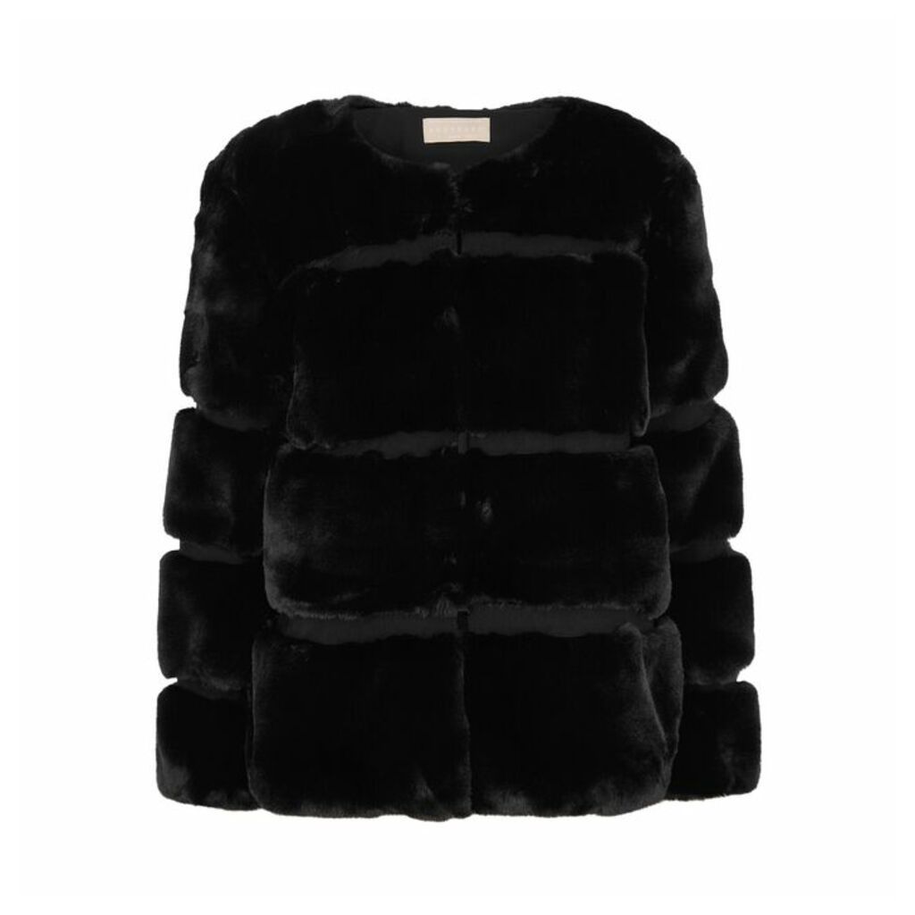 KEEPSAKE Ariel Black Faux Fur Coat