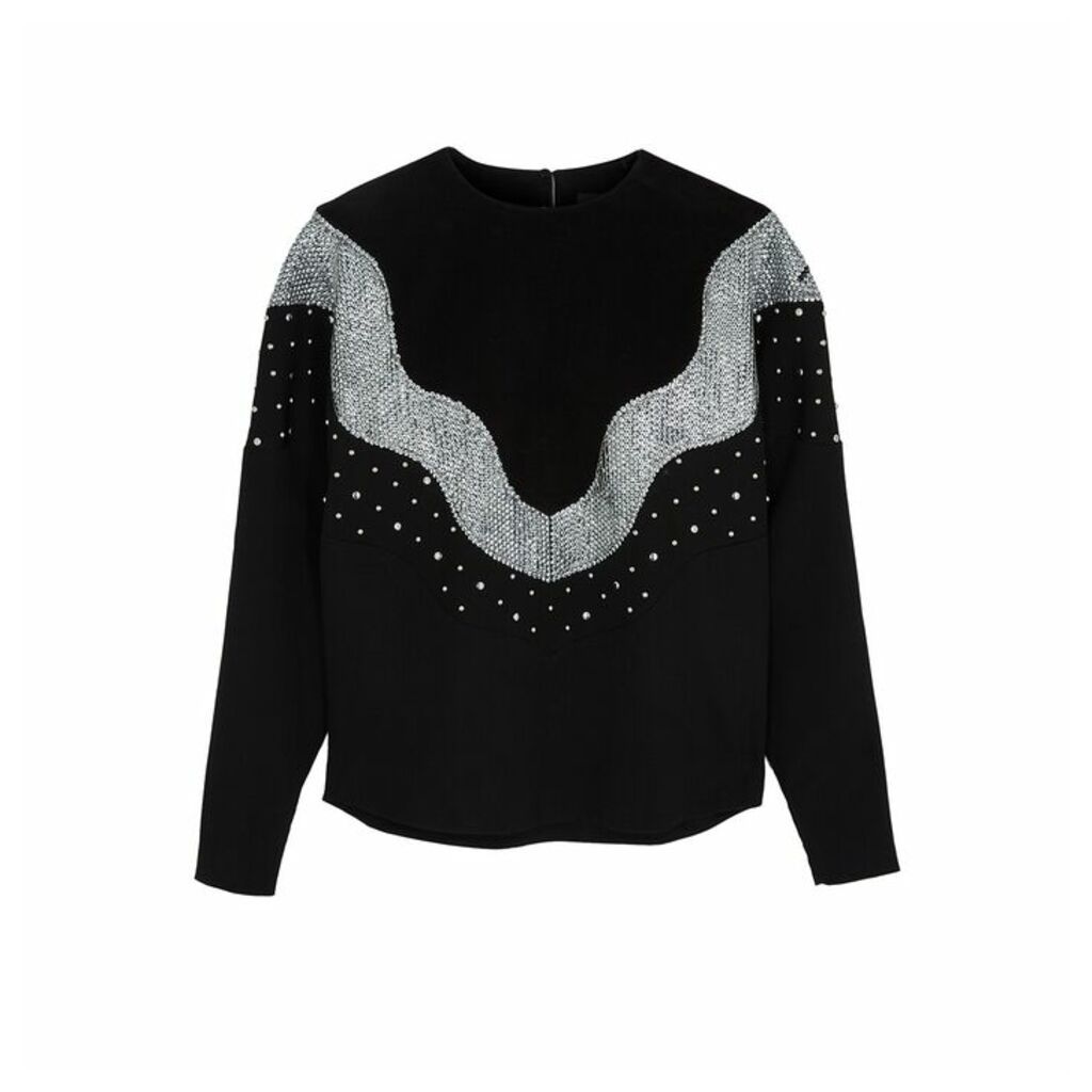 Isabel Marant Valia Black Sequin-embellished Sweatshirt