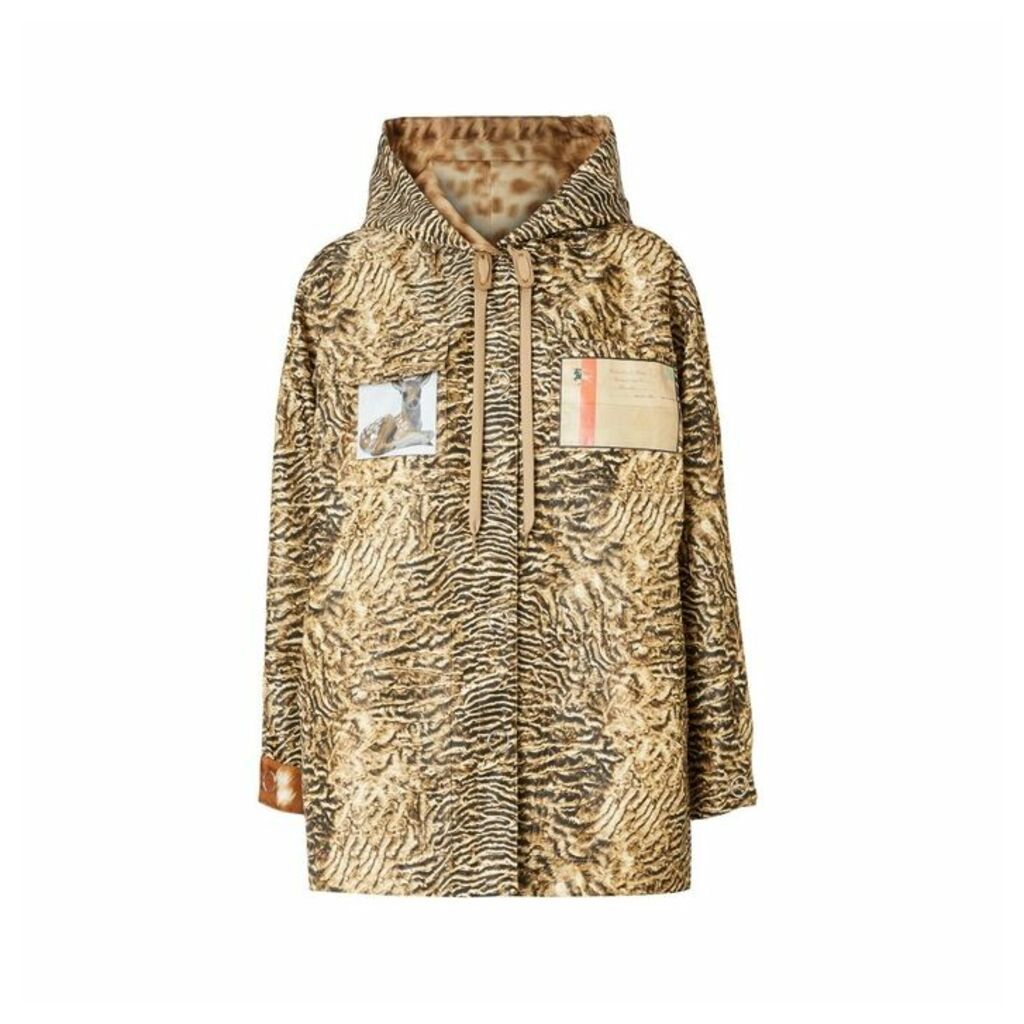 Burberry Tiger Print Lightweight Hooded Jacket