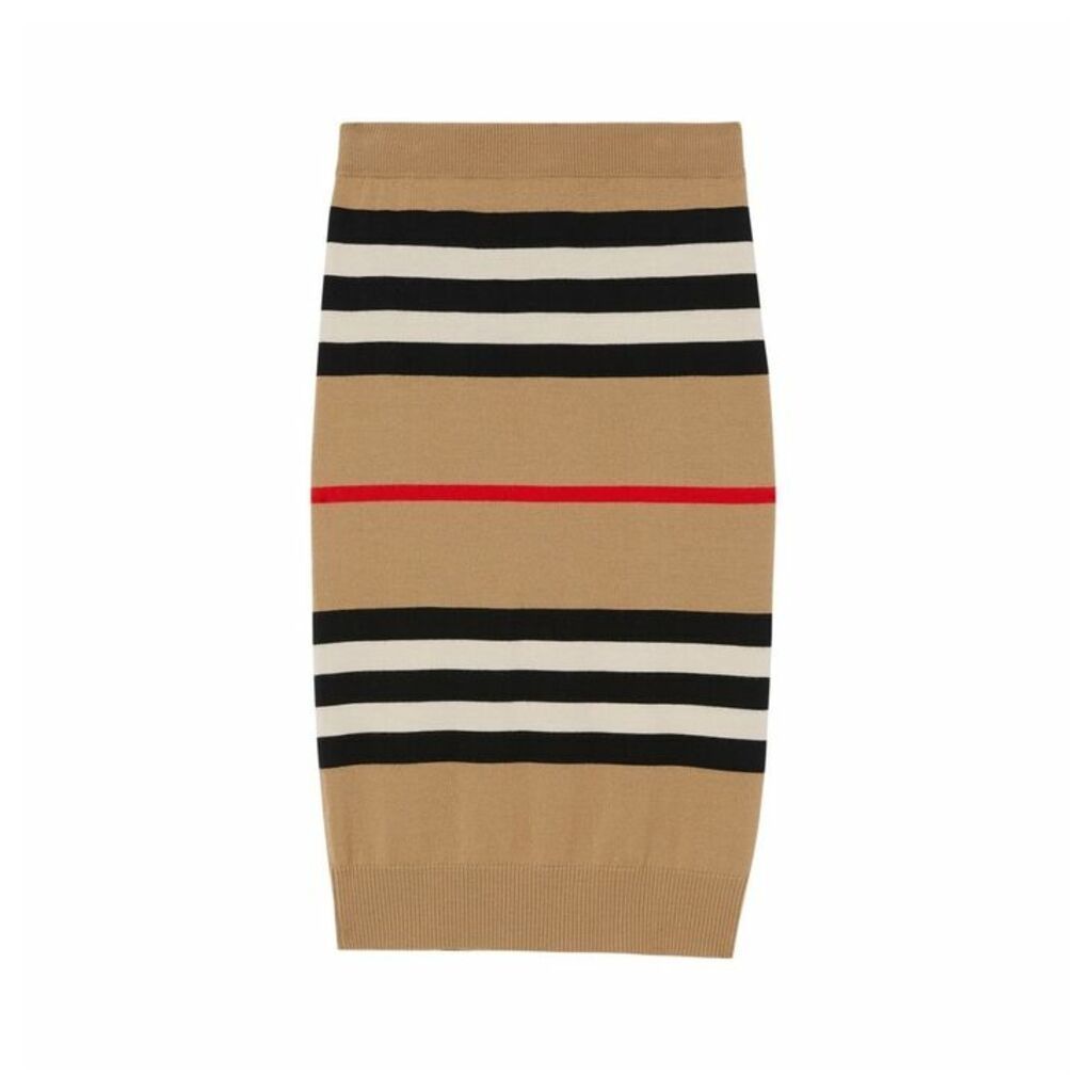 Burberry Icon Stripe Merino Wool Pencil Skirt