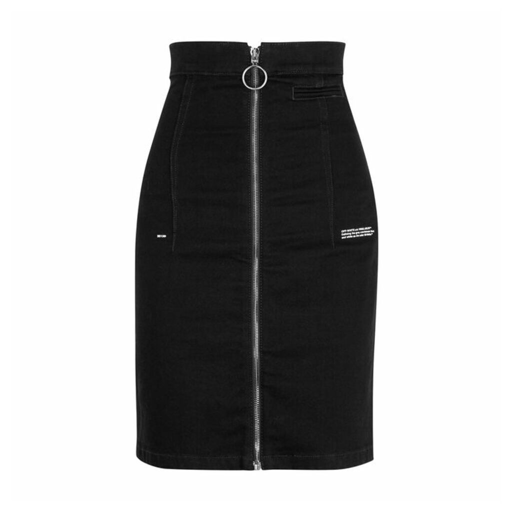 Off-White Black Stretch-denim Skirt