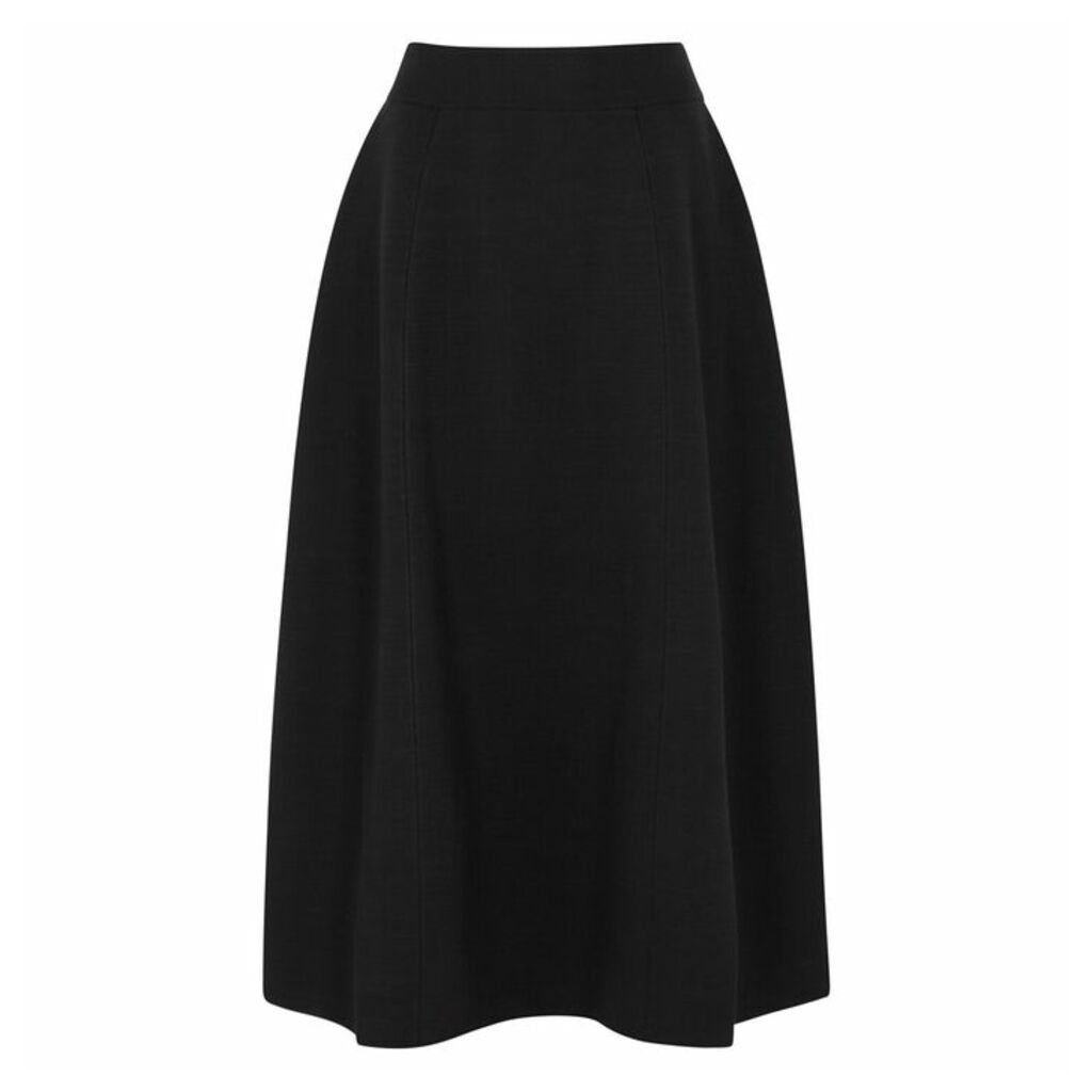 THE ROW Winoa Black Stretch-knit Midi Skirt
