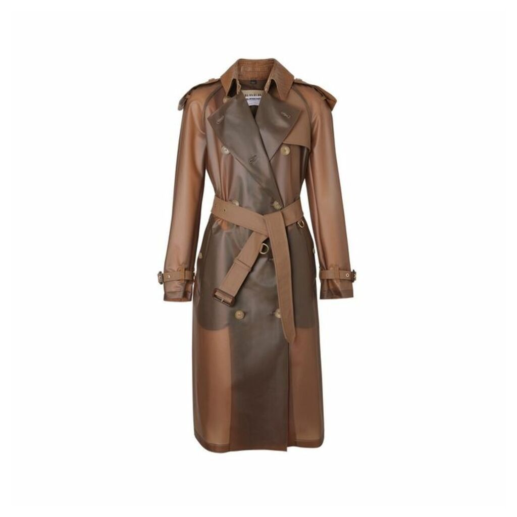 Burberry Leather Detail Showerproof Trench Coat