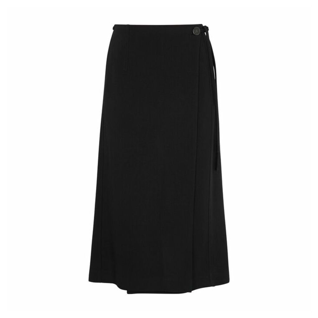 Filippa K Alba Black Twill Wrap Skirt