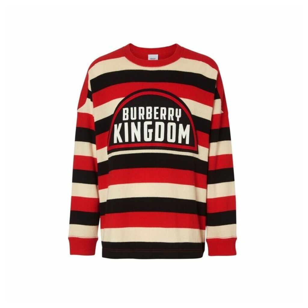Burberry Kingdom Detail Striped Cashmere Sweater
