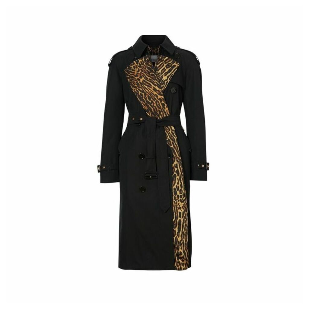 Burberry Leopard Print-lined Cotton Gabardine Trench Coat
