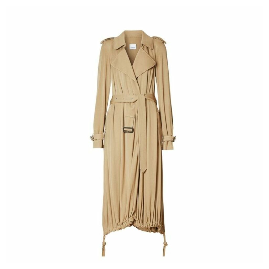 Burberry Cape Detail Jersey Trench Coat