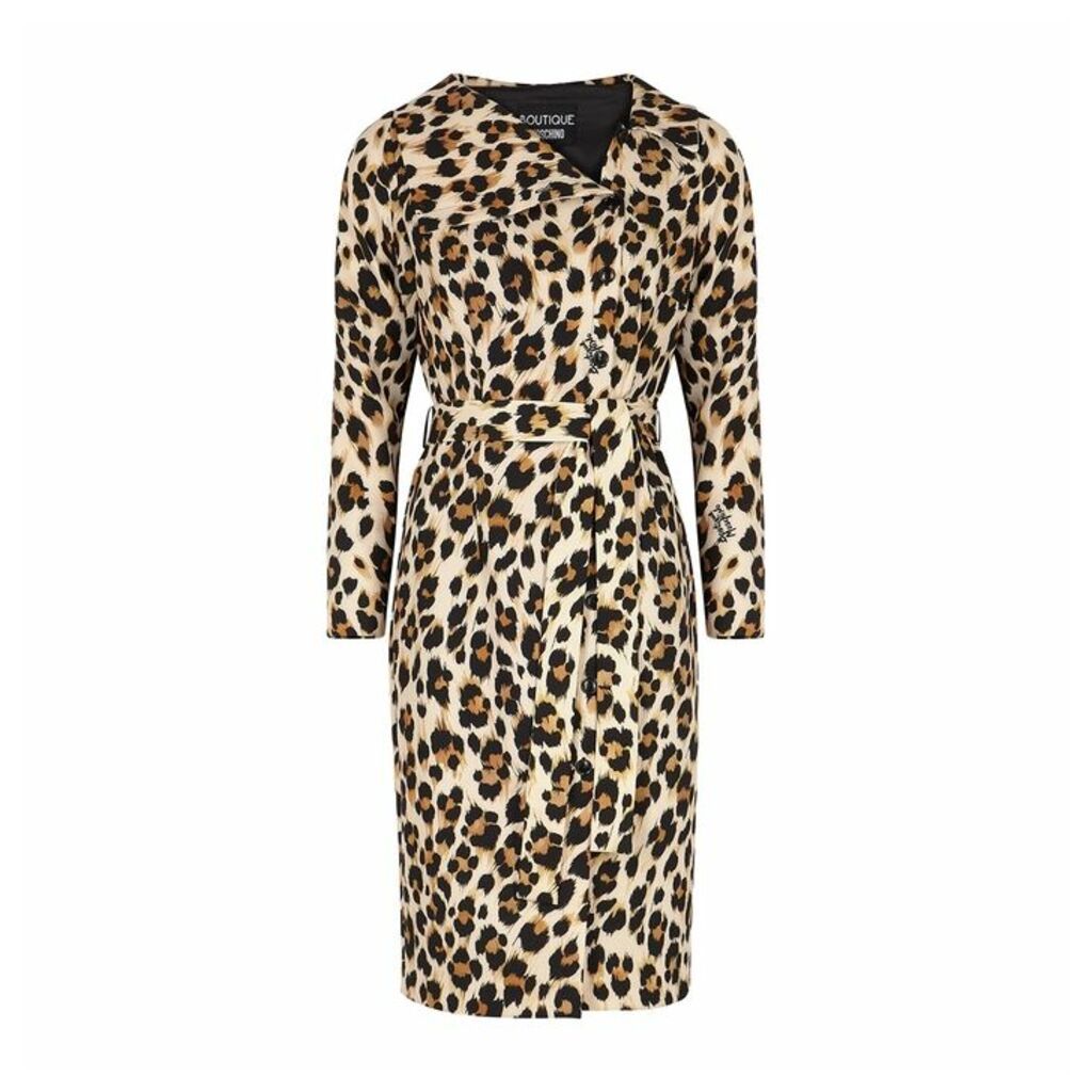 Boutique Moschino Ecru Leopard-print Dress