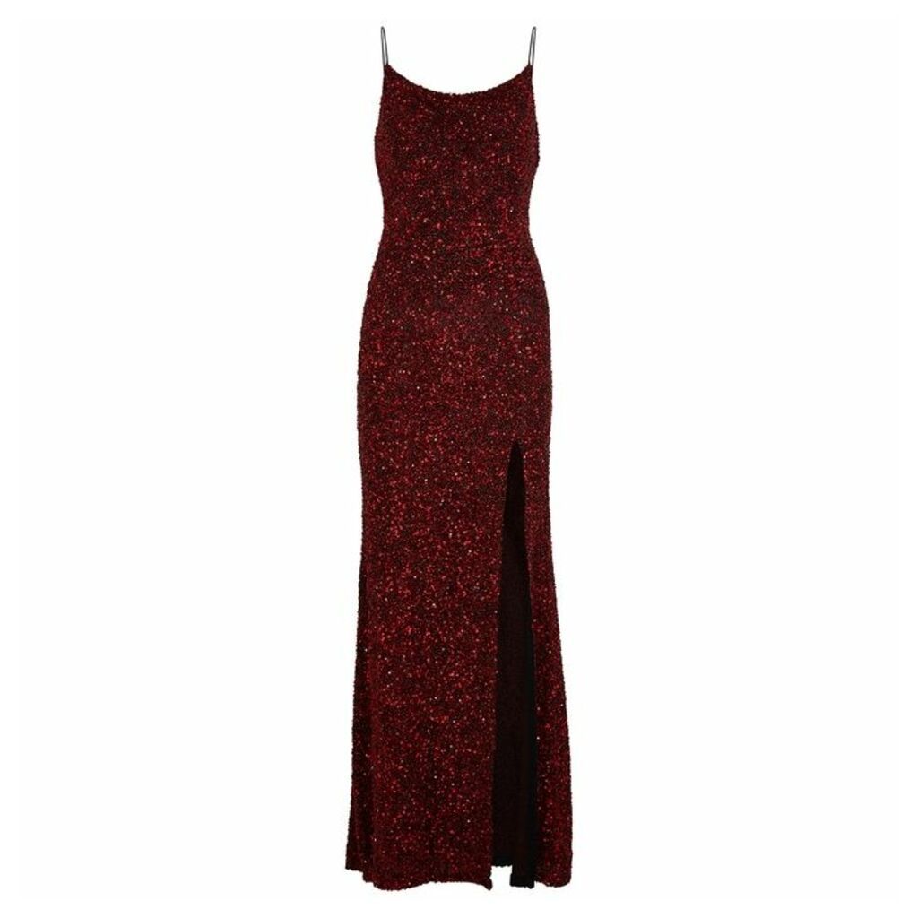Alice + Olivia Diana Red Sequin Gown